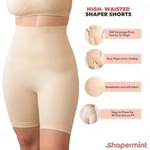 SHAPERMINT High Waisted Body Shaper Shorts Shapewear Tummy Control Slimming 3XL - Picture 11 of 12